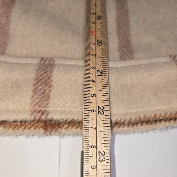 Joie Womens Large Cropped Shacket Plaid Button Up Pockets Neutral Casual Career - Picture 6 of 9